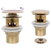 Afvoer pop-up met overloop 6,4x6,4x9,1 cm goudkleurig - thumbnail