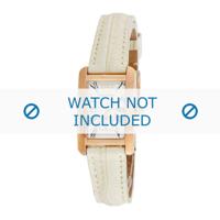 Armani horlogeband AR0173 Leder Wit 14mm + wit stiksel - thumbnail