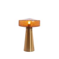 Light & Living Tafellamp 'Pleat' Glas, 45cm, kleur Bruin - thumbnail