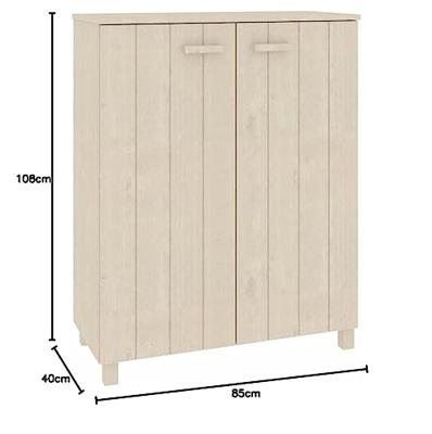 VidaXL Schoenenkast hamar 85x40x108 cm massief grenenhout honingbruin