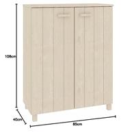 VidaXL Schoenenkast hamar 85x40x108 cm massief grenenhout honingbruin - thumbnail