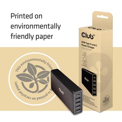 Club 3D USB Type A and C Power Charger, 5 ports up to 111W oplader