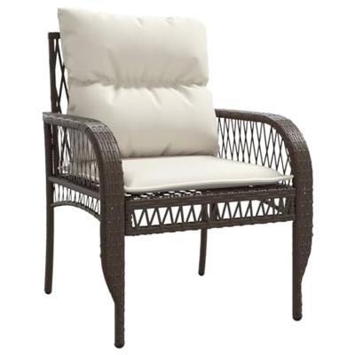 4-delige Loungeset met kussens poly rattan bruin 4-delige Loungeset met kussens poly rattan bruin