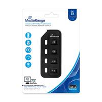 MediaRange MRCS505 USB 3.2 Gen 1-hub 4 poorten Zwart - thumbnail