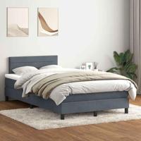 Boxspring met matras fluweel donkergrijs 120x220 cm - thumbnail