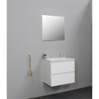 On-Line Badkamermeubelset - 60 cm - Voorgemonteerd - Acryl Wastafel - zonder Kraangat - Spiegel met LED-Verlichting - Hoogglans Wit - thumbnail