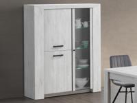 Vitrinekast ELVITA 3 deuren gebleekte eik - thumbnail