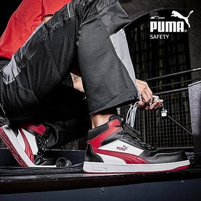 Puma werkschoenen Frontcourt S3L hoog zwart/rood/wit maat 40 - thumbnail