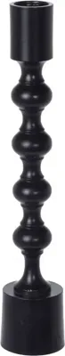 Kandelaar metaal rond 6.5x23.5cm zwart