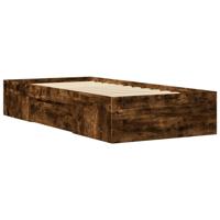 Bedframe zonder matras hout gerookt eikenkleurig 75x190 cm - thumbnail