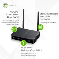 Zyxel LTE3301-PLUS draadloze router Gigabit Ethernet Dual-band (2.4 GHz / 5 GHz) 4G Zwart - thumbnail