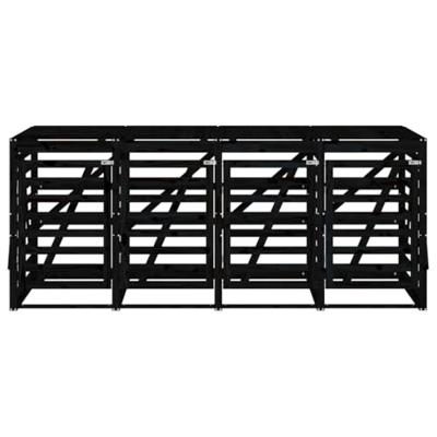 Containerberging viervoudig massief grenenhout zwart