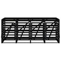 Containerberging viervoudig massief grenenhout zwart - thumbnail