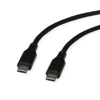 ROLINE USB 2.0 kabel, type C-C, ST/ST, siliconen, 60W, zwart, 1m - thumbnail