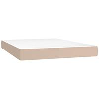 Boxspring met matras kunstleer cappuccinokleurig 140x190 cm - thumbnail