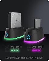 Icy Box IB-1124L-C3 basisstation voor opslagstations Zwart - thumbnail