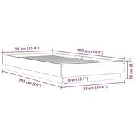 Bedframe zonder matras hout gerookt eikenkleurig 90x190 cm - thumbnail