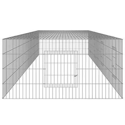 Konijnenkooi met 4 panelen 433x109x54 cm gegalvaniseerd ijzer - thumbnail