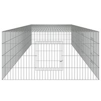 Konijnenkooi met 4 panelen 433x109x54 cm gegalvaniseerd ijzer - thumbnail