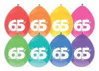 Ballonnen 65 Jaar kleurenmix - 8 Stuks - thumbnail