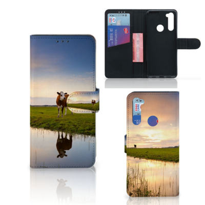 Xiaomi Redmi Note 8T Telefoonhoesje met Pasjes Koe Xiaomi Redmi Note 8T Telefoonhoesje met Pasjes Koe