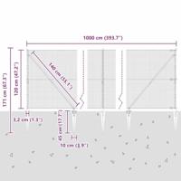 VidaXL Afrasteringspaal grijs 10 x 1,2 m (19 x 19 mm gaas) - thumbnail