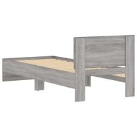 Bedframe met hoofdbord bewerkt hout grijs sonoma 75x190 cm - thumbnail