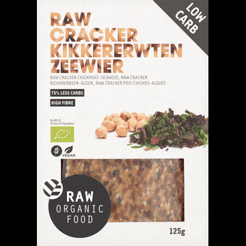 Raw Organic Food Raw Cracker Kikkererwten Zeewier 125 g bij Jumbo