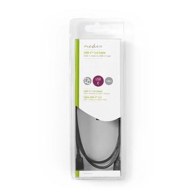 USB 2.0-Kabel | Type-C Male - Type-C Male | 1,0 m | Zwart - thumbnail