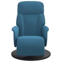 Fauteuil met voetensteun verstelbaar fluweel blauw - thumbnail