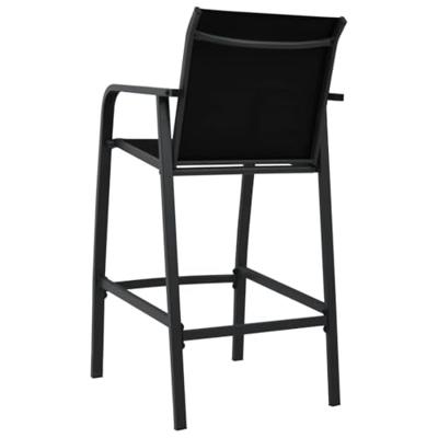 Tuinbarstoelen 2 st textileen zwart