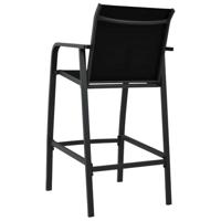 Tuinbarstoelen 2 st textileen zwart - thumbnail