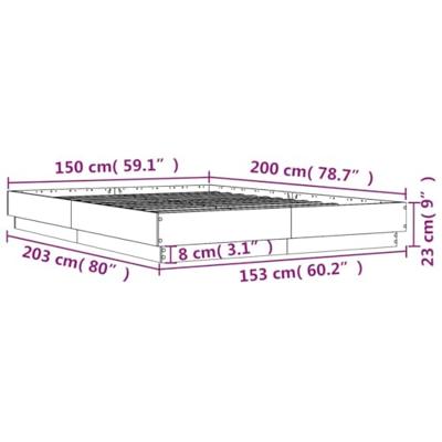 Bedframe met LED-verlichting wit 150x200 cm