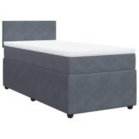Boxspring met matras fluweel donkergrijs 80x200 cm - thumbnail