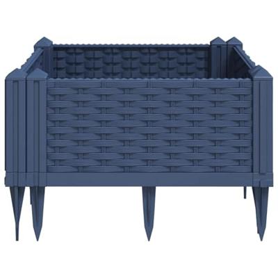 VidaXL Plantenbak met pinnen 42,5x42,5x28,5 cm polypropeen grijs