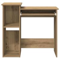 Bureau met schappen 84x40x78 cm bewerkt hout artisanaal eiken - thumbnail