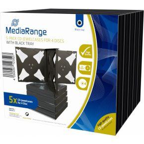 MediaRange BOX34-4 CD-doosje Jewel case 4 schijven Zwart