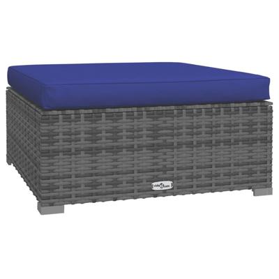 4-delige Loungeset met kussens poly rattan grijs - thumbnail