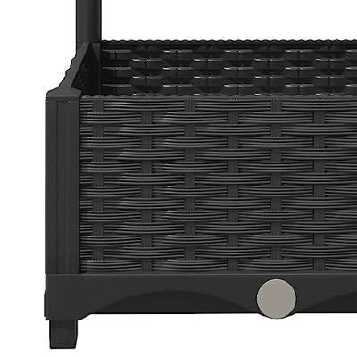 Plantenbak met trellis zwart 120x40x121,5 cm PP