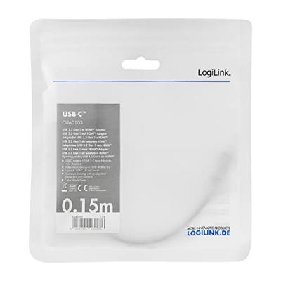 LogiLink CUA0103 tussenstuk voor kabels USB 3.2 Gen1 Type-C HDMI-A Zwart, Grijs