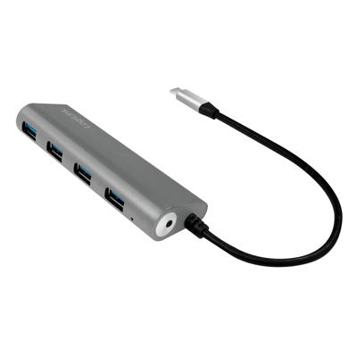 LogiLink UA0309 UA0309 USB-hub 4 poorten USB-A USB 3.1 Gen1 5 GBit/s Met USB-C stekker Grijs