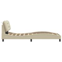 Bedframe zonder matras 80x200 cm stof crèmekleurig - thumbnail