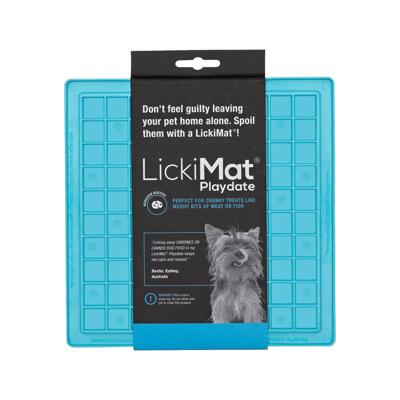 LickiMat likmat voor hond en kat - 20x20 cm - Turquoise LickiMat likmat voor hond en kat - 20x20 cm - Turquoise