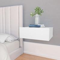 VidaXL Nachtkastjes 2 st zwevend 40x30x15 cm bewerkt hout wit - thumbnail