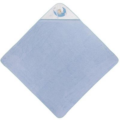 Interbaby badcape slapende beer 100 x 100 cm katoen