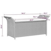 Opbergbankje met kussen 138 cm poly rattan bruin - thumbnail