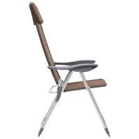 VidaXL Campingstoelen 2 st inklapbaar aluminium bruin - thumbnail