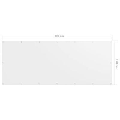 VidaXL Balkonscherm 120x300 cm oxford stof wit