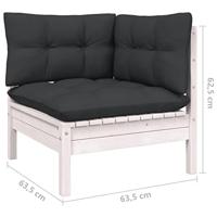 4-delige Loungeset met antracietkleurige kussens grenenhout - thumbnail