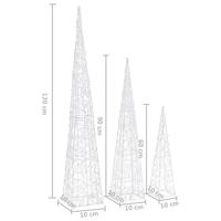 VidaXL Lichtkegelset decoratief led 60/90/120 cm acryl koudwit - thumbnail
